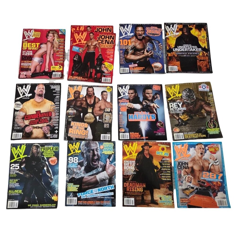 2007 WWE Magazines Collector Lot 13 Magazines 12 Month Series Full Year Ruthless